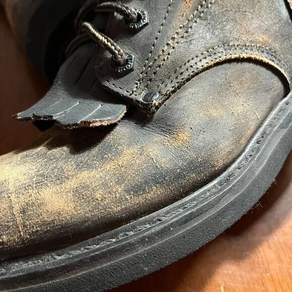 Rhino Distressed Leather Lace Up Packer Boots US 8 Grunge Hobo Combat Western